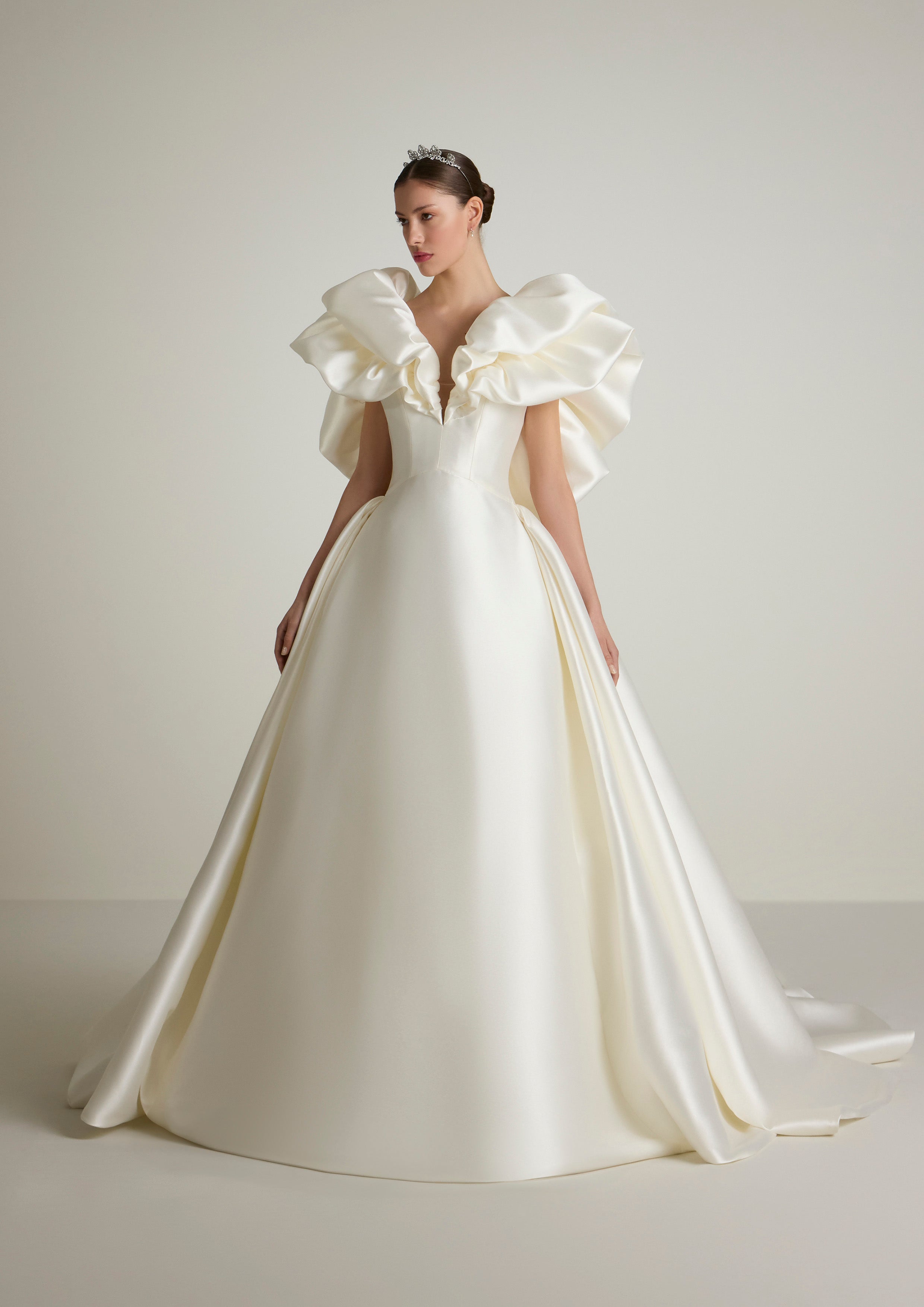 Short Simple Mikado Wedding Dress Jasmine