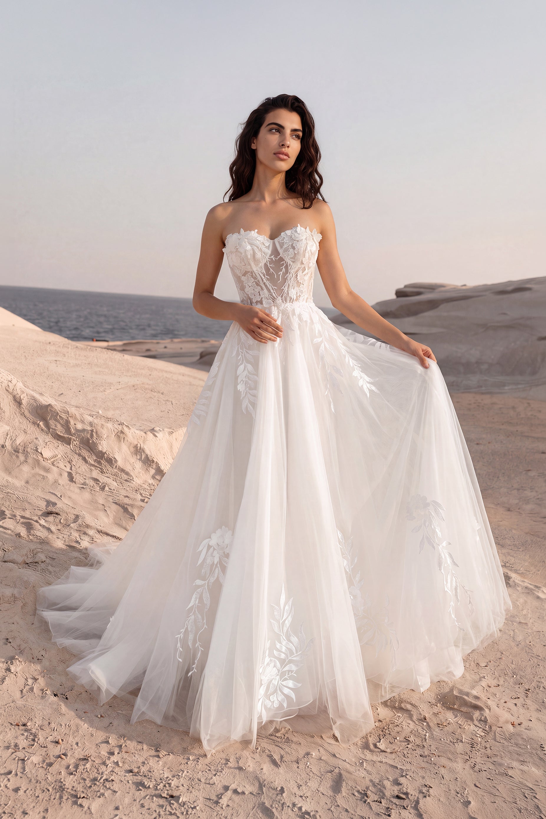 lace strapless beach wedding dresses Floral A-Line Dress You can choose from sho New Gothic Black Wedding Size:1-2yr