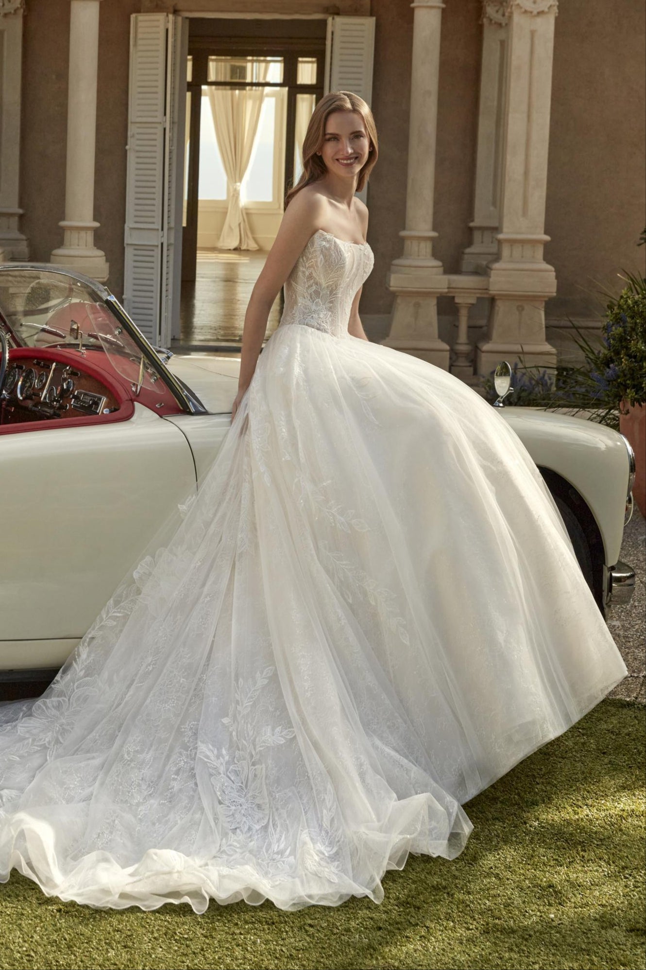 Strapless Tulle Ball Gown With Drop Waist - Salima Strapless Tulle Ball Gown With Drop Waist - Salima