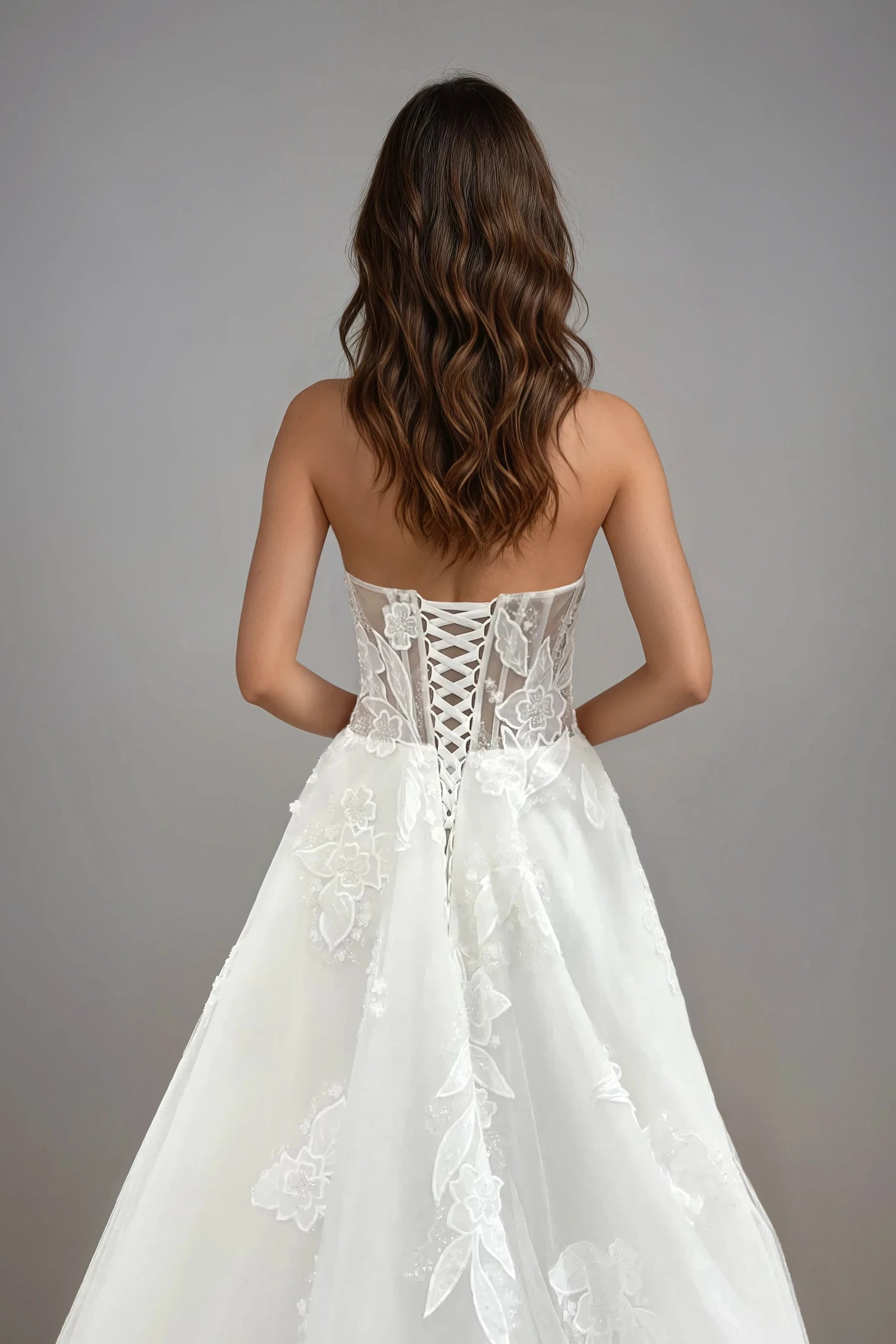 Drop Waist Strapless A Line Wedding Dress - Willow Drop Waist Strapless A Line Wedding Dress - Willow